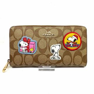 コーチ(COACH)のCOACH(コーチ) 長財布美品  シグネチャー柄 CF218 カーキ×レッド×マルチ PVC(塩化ビニール)×コットン×レザー(財布)