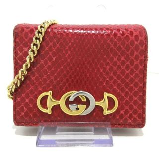 グッチ(Gucci)のGUCCI(グッチ) 2つ折り財布 ズゥミ 570660 ボルドー パイソン(財布)