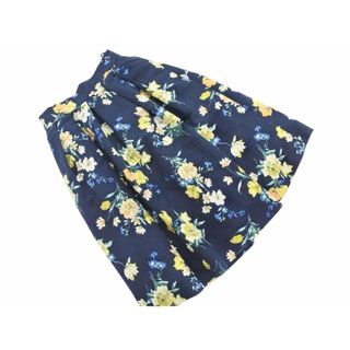 Rope' Picnic - Rope Picnic ロペピクニック 花柄 タック スカート size36/紺 ■◇ レディース