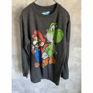 マリオ　ヨッシー　オールドネイビー　Tシャツ　XLグレー　任天堂Nintendo(Tシャツ/カットソー)