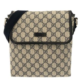 グッチ(Gucci)のGUCCI(グッチ) ショルダーバッグ美品  GGプラス・GGスプリーム 223666 ダークネイビー×ライトグレー PVC(塩化ビニール)×レザー(ショルダーバッグ)