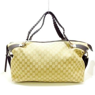 グッチ(Gucci)のGUCCI(グッチ) ショルダーバッグ バンブーバー 336657 ベージュ×ダークブラウン GG柄/セール ジャガード×レザー(ショルダーバッグ)