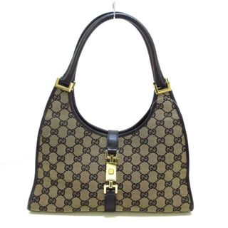 グッチ(Gucci)のGUCCI(グッチ) ショルダーバッグ ジャッキー 0021067 ベージュ×黒 ジャガード×レザー(ショルダーバッグ)