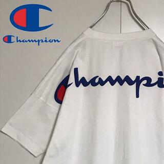 チャンピオン(Champion)の【オーバーサイズ】チャンピオン　バックプリントロゴ入りTシャツ　A1107(Tシャツ/カットソー(半袖/袖なし))