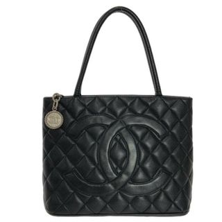 シャネル(CHANEL)のCHANEL(シャネル) トートバッグ 復刻トート A01804 黒 シルバー金具 キャビアスキン(トートバッグ)