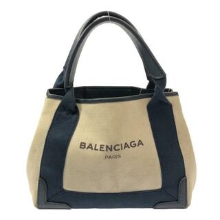 Balenciaga - BALENCIAGA(バレンシアガ) トートバッグ ネイビーカバXS 390346 アイボリー×ネイビー キャンバス×レザー