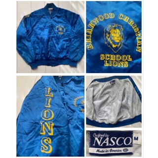 メイドインユーエスエー(MADE IN USA)の80s 90s USA製 LION ライオン スタジャン ジャケット ブルー (スタジャン)
