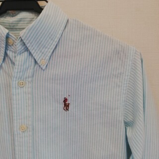 ラルフローレン(Ralph Lauren)のRALPH LAUREN 水色 ストライプシャツ(シャツ/ブラウス(長袖/七分))