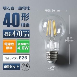 【ラスト】エジソン電球　クリアタイプ　省エネ　シーリング　リビング　ダイニング(蛍光灯/電球)