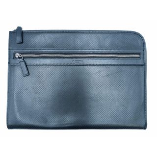 アクアスキュータム(AQUA SCUTUM)のAquascutum アクアスキュータム レザー セカンド クラッチ バッグ 黒 ■■ メンズ(セカンドバッグ/クラッチバッグ)