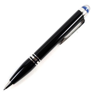 モンブラン(MONTBLANC)の極美品○MONTBLANC モンブラン MBB2509 STARWALKER スターウォーカー プレシャスレジン ドームブルー 新型 ホワイトスター ツイスト式 ボールペン ブラック シルバー 箱・ケース付き ドイツ製 筆記確認済み(ペン/マーカー)