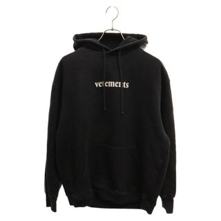 VETEMENTS ヴェトモン 20SS LOGO HOODIE ロゴフーディ クルーネックスウェットパーカー ブラック SS20TR311(パーカー)