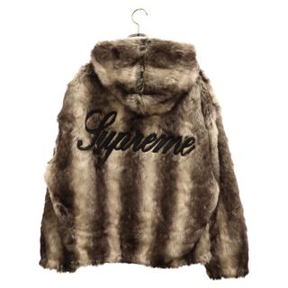 シュプリーム(Supreme)のSUPREME シュプリーム 20AW Faux Fur Reversible Hooded Jacket リバーシブル フーデット ロゴ ジップアップ ジャケット ブラック ホワイト(フライトジャケット)