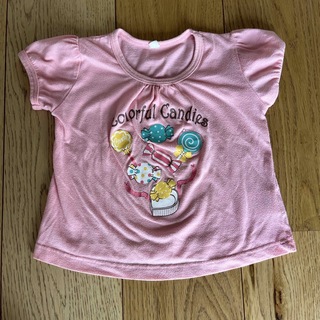 90cm Tシャツ　半袖　カットソー　ピンク　キャンディ