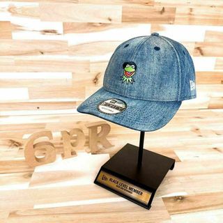 ニューエラー(NEW ERA)の激レア【ニューエラ×マペット】コラボ 色褪せデニム カーミット キャップ 紺×緑(キャップ)