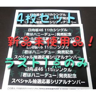 日向坂46 君はハニー スペシャル抽選応募 シリアルナンバー 4枚 正源司陽子