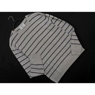 シップス(SHIPS)のSHIPS シップス カシミヤ100% ボーダー ニット セーター sizeM/グレー ◇■ メンズ(ニット/セーター)