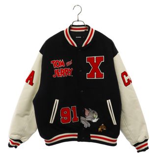 XLARGE - X-LARGE エクストララージ x Tom and Jerry Versity Jacket×トムアンドジェリーコラボ バーシティジャケット ブラック