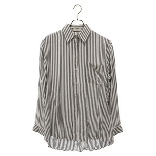 セリーヌ(celine)のCELINE セリーヌ OVERSIZED SHIRT IN STRIPED VISCOSE 2C749113I トリオンフロゴ刺繍 オーバーサイズ ストライプ長袖シャツ グレー(シャツ)