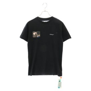 オフホワイト(OFF-WHITE)のOFF-WHITE オフホワイト バックアローカラヴァッジョ 半袖Tシャツ カットソー フロントブランドロゴ バックプリントロゴ ブラックOMAA027E20JER009(Tシャツ/カットソー(半袖/袖なし))