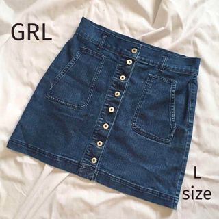 グレイル(GRL)の【美品】GRL グレイル　デニム　ミニスカート　デニムスカート　ミニ　L(ミニスカート)