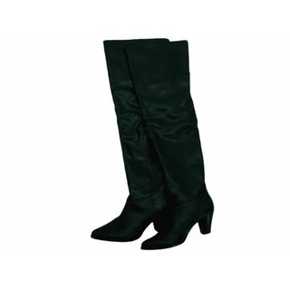 マウジー(moussy)の新品 MOUSSY マウジー 6530 レザー サイハイ ブーツ sizeL（23.5ｃｍくらい）/黒 ◇■ レディース(ブーツ)