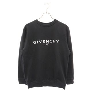 ジバンシィ(GIVENCHY)のGIVENCHY ジバンシィ ロゴプリントスウェット クルーネックトレーナー ブラック H25424 3270202(スウェット)