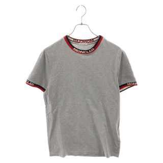 モンクレール(MONCLER)のMONCLER モンクレール 19SS NECK LOGO MAGLIA T-SHIRT E10918000700 87296 ネックリブロゴ半袖Tシャツ グレー(Tシャツ/カットソー(半袖/袖なし))