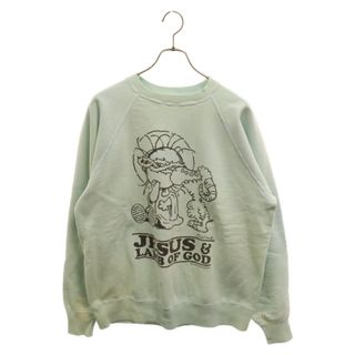 SAINT MICHAEL セントマイケル 23AW JESUS CREW NECK SWEAT SM-A23-0000-024 プリント クルーネックスウェットシャツ トレーナー ブルー(スウェット)