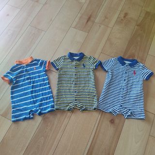 ポロラルフローレン(POLO RALPH LAUREN)のラルフローレン★ボーダーロンパース3枚セット　6M　9M（70㎝～75㎝）(ロンパース)