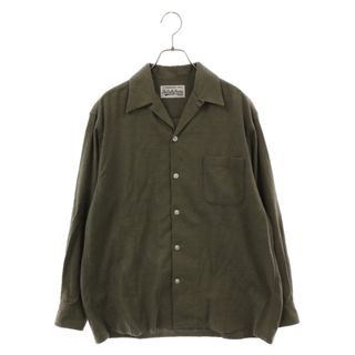 ワコマリア(WACKO MARIA)のWACKO MARIA ワコマリア 21AW 50's SHIRT L/S TESSITURA MONTIヘリンボーン オープンカラー長袖シャツ カーキ 21FWE-WMS-OC05(シャツ)