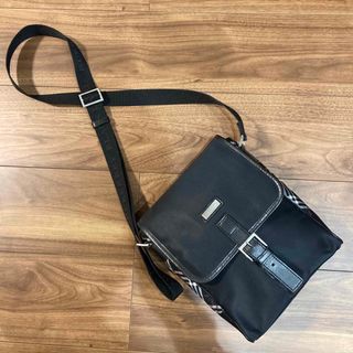 BURBERRY BLACK LABEL - 【良品】バーバリー ブラックレーベル キャンパス×レザー ショルダーバッグ