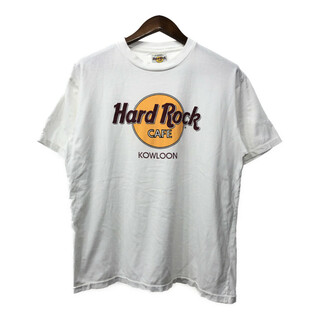 90年代 Hard Rock Cafe ハードロックカフェ 半袖Ｔシャツ ホワイト (メンズ LARGE) 中古 古着 Q5621(Tシャツ/カットソー(半袖/袖なし))
