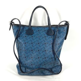 セリーヌ(celine)のセリーヌ CELINE サルキー オールド トートバッグ 2WAY カバン 斜め掛け ショルダーバッグ レザー/PVC ブルー(ショルダーバッグ)