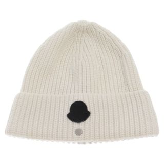 モンクレール(MONCLER)のMONCLER モンクレール ×ALYX Beanie ロゴワッペンビーニーニットキャップ ニット帽 アイボリー(ニット帽/ビーニー)