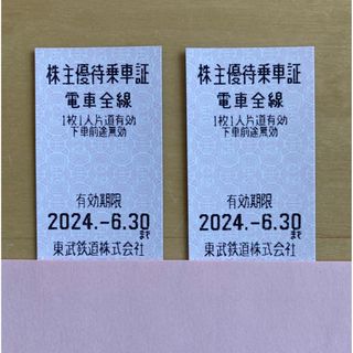 東武鉄道株主優待乗車証２枚 乗車券 有効期限2024/6/30(鉄道乗車券)