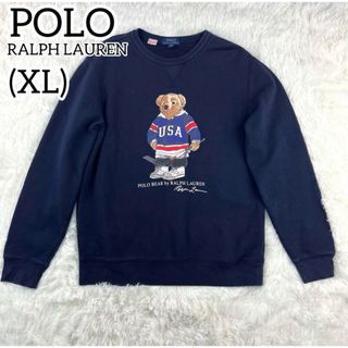 ポロラルフローレン(POLO RALPH LAUREN)の極美品✨ポロベア　XL トレーナー　ネイビー トップス 秋冬　春　人気　長袖(トレーナー/スウェット)