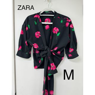 ザラ(ZARA)のZARA   M   花柄(シャツ/ブラウス(長袖/七分))