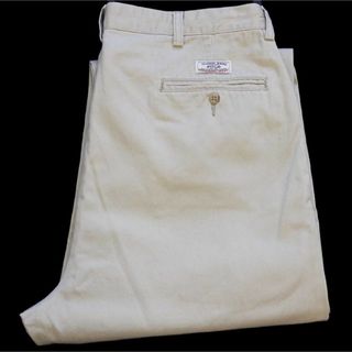 ポロラルフローレン(POLO RALPH LAUREN)の90s メキシコ製 ポロ ラルフローレン HAMMOND PANT ツータック コットン チノパン ライトカーキ w35 L30★223 オールド トラウザーズ(チノパン)