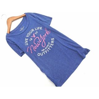 American Eagle - AMERICAN EAGLE アメリカンイーグル プリント Tシャツ sizeXS/紺 ■◆ レディース