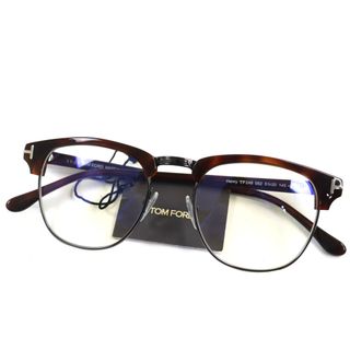 TOM FORD - 未使用品○TOM FORD トムフォード TF248 052 Henry ヘンリー T字アイコン ロゴ金具付き サーモントブロータイプ メガネ 眼鏡 アイウェア レジンブラウン 51□20 145 デモレンズ イタリア製 ユニセックス