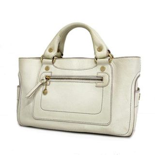 セリーヌ(celine)の【4ia0870-r】セリーヌ ハンドバッグ/ブギー/レザー/ホワイト/ゴールド金具 【中古】 レディース(ハンドバッグ)