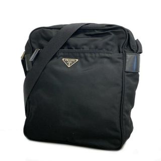 プラダ(PRADA)の【4ia0876-r】プラダ ショルダーバッグ/ナイロン/ブラック/シルバー金具 【中古】 レディース(ショルダーバッグ)