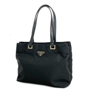 プラダ(PRADA)の【4ia0893-r】プラダ ハンドバッグ/ナイロン/ブラック/シルバー金具 【中古】 レディース(ハンドバッグ)