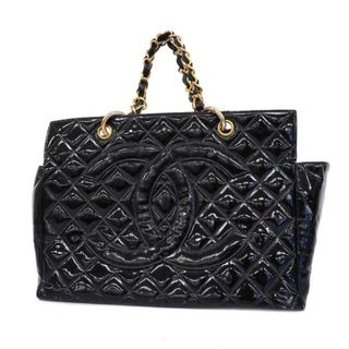 シャネル(CHANEL)の【4ia0948】シャネル ハンドバッグ/マトラッセ/チェーンショルダー/パテントレザー/ブラック/ゴールド金具 【中古】レディース(ハンドバッグ)