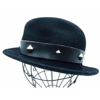 NEW YORK HAT ニューヨークハット ウール100% スタッズ 中折 ハット 黒 ◇■ メンズ