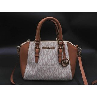 マイケルコース(Michael Kors)のマイケルコース 2WAY ロゴ ショルダー バッグ 白ｘ茶 ■■ レディース(ショルダーバッグ)