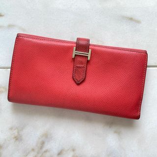 エルメス(Hermes)のHERMES エルメス ベアンデュプリ ヴォーエプソン ピンク 長財布 □P刻印(財布)