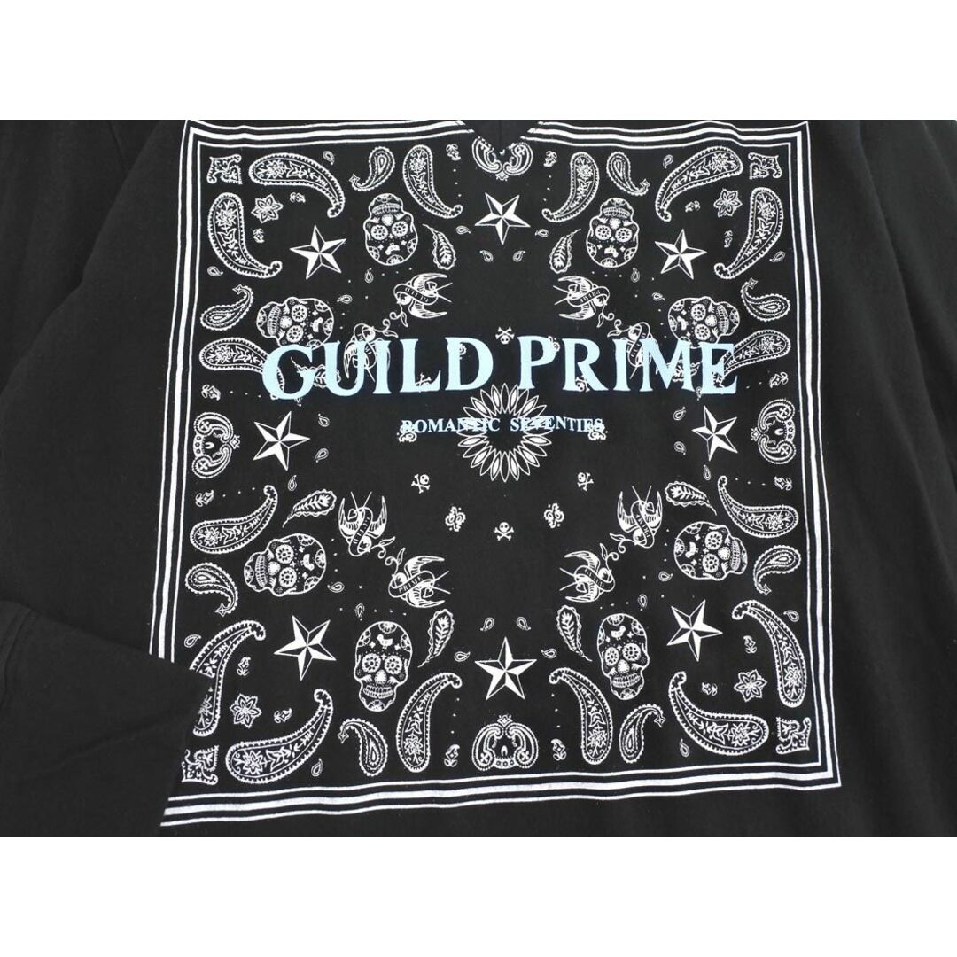 guild prime Vネック ロゴ ペイズリー 7分袖 カットソー size1/黒 ■◇ メンズ メンズのトップス(Tシャツ/カットソー(七分/長袖))の商品写真