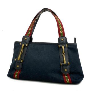 グッチ(Gucci)の【4ib1117】グッチ トートバッグ/GGキャンバス/シェリーライン/144188/キャンバス/ブラック/ゴールド金具 【中古】 レディース(トートバッグ)